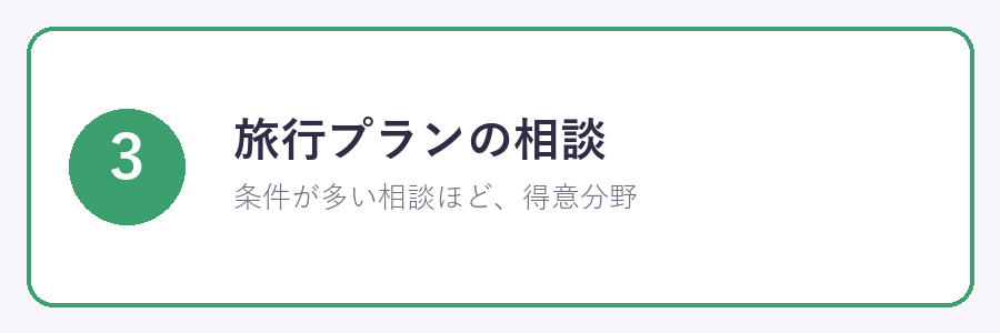 ③旅行プランの相談