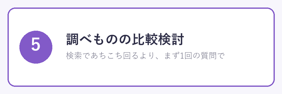 ⑤調べものの比較検討