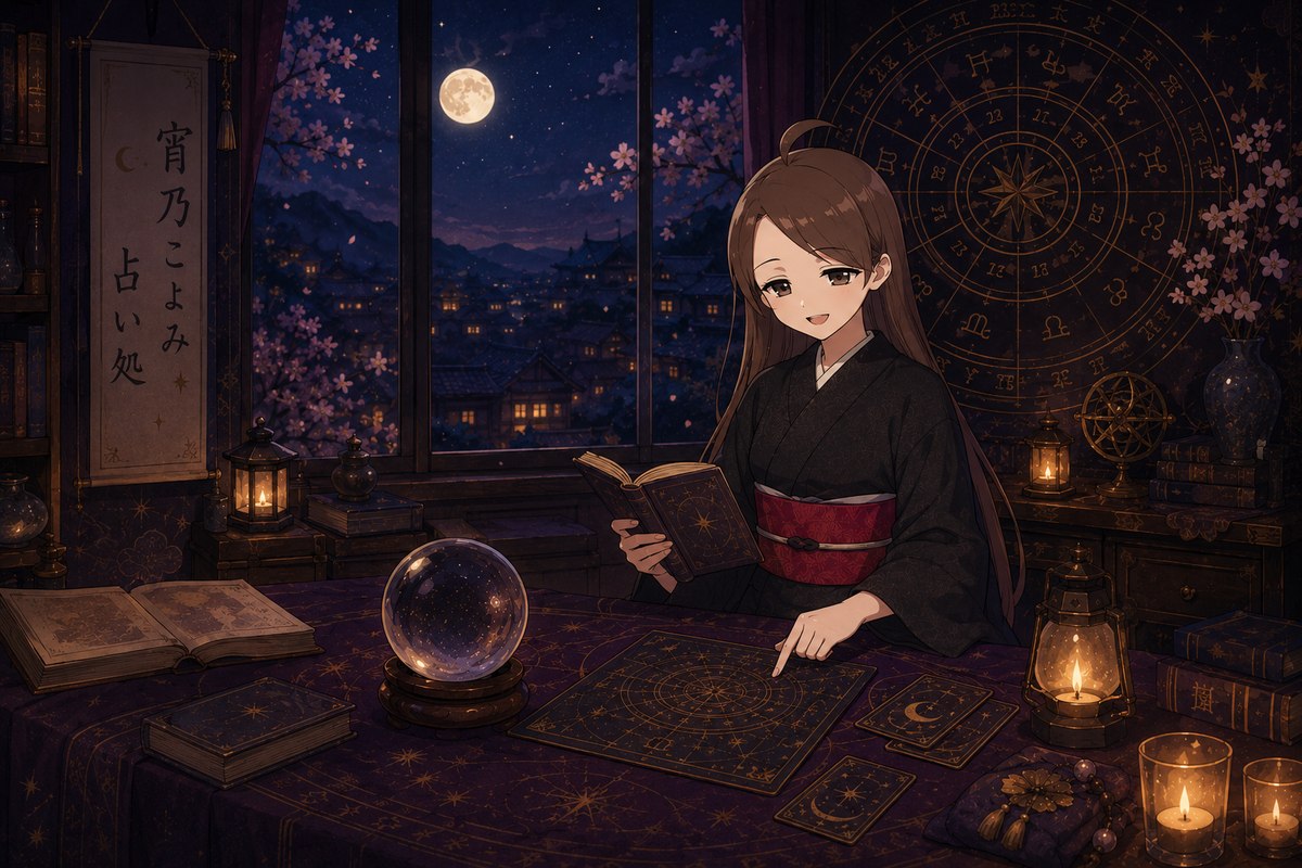 占いをする宵乃こよみ