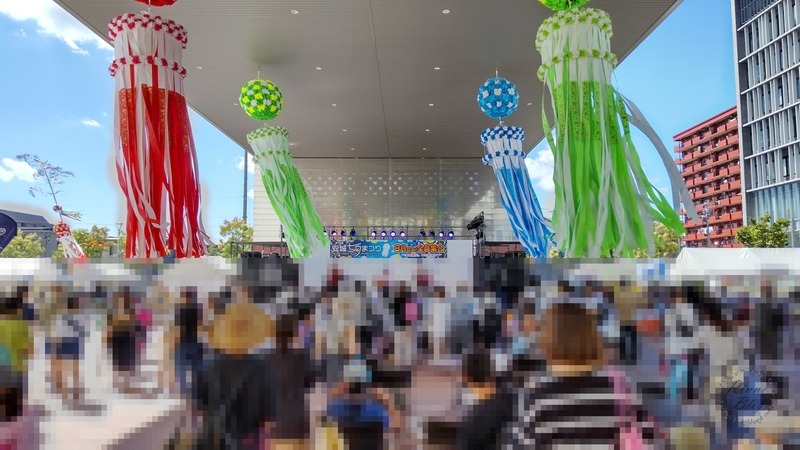 安城七夕まつり 広場のステージイベントと竹飾り
