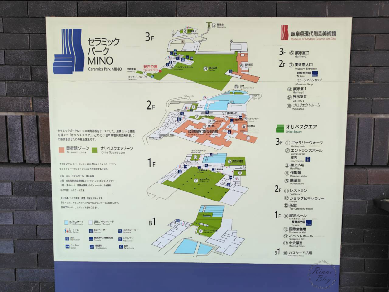 3階入口前の館内マップ