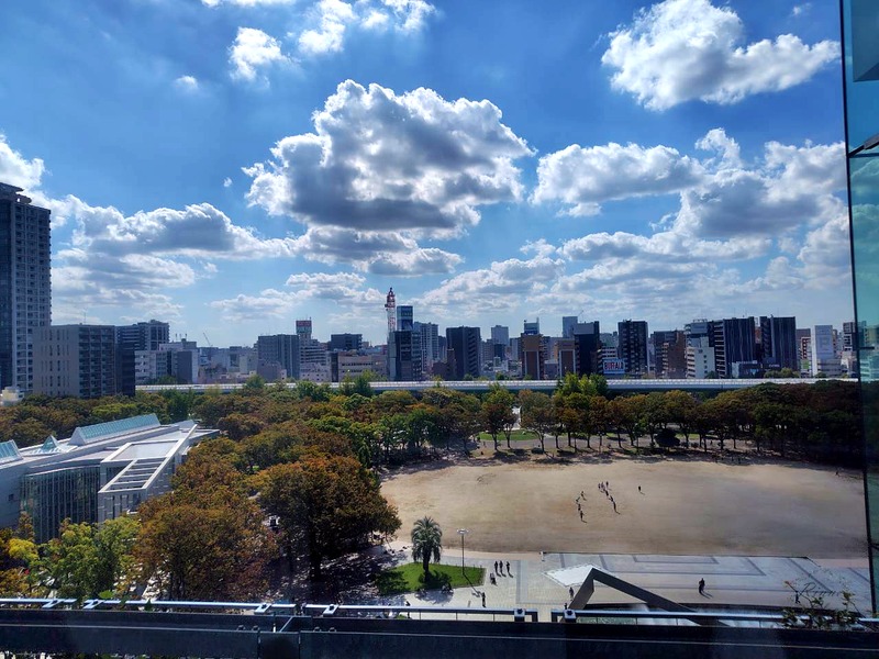 上の階の窓から見た白川公園